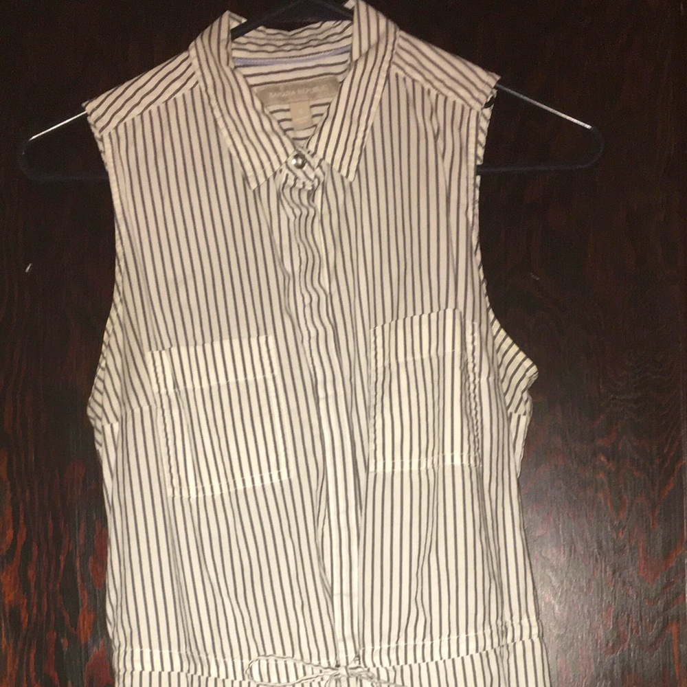 Gray and white shirt dress